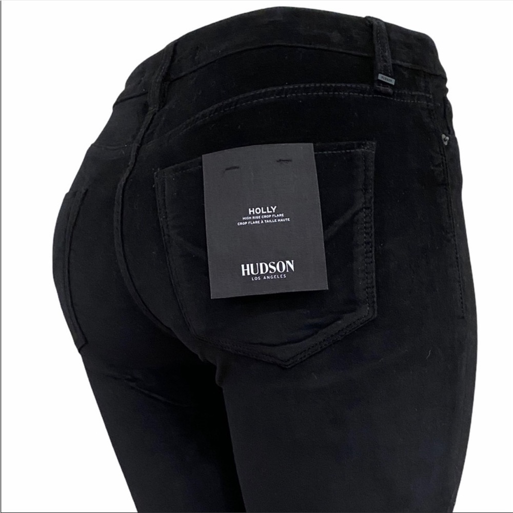 Hudson Holly High Rise Crop Flare , Size 26 white and black